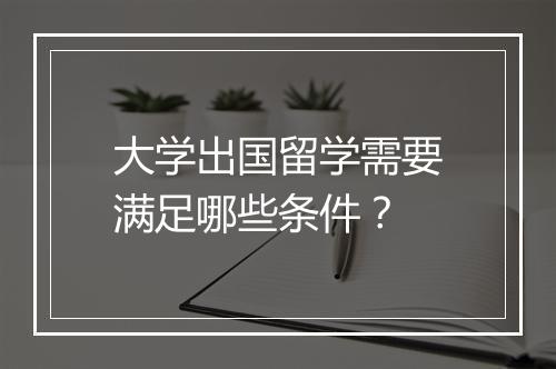 大学出国留学需要满足哪些条件？