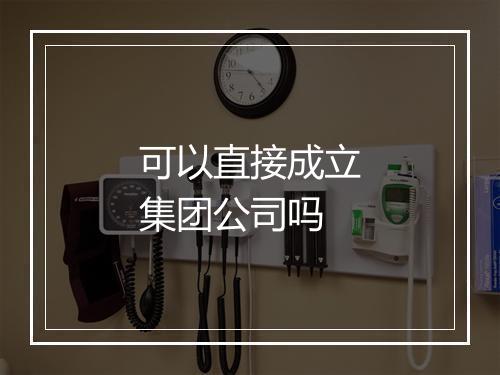 可以直接成立集团公司吗