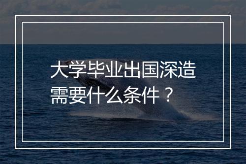 大学毕业出国深造需要什么条件？