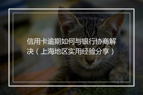 信用卡逾期如何与银行协商解决（上海地区实用经验分享）