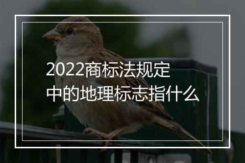 2022商标法规定中的地理标志指什么