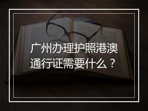 广州办理护照港澳通行证需要什么？