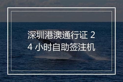 深圳港澳通行证 24 小时自助签注机