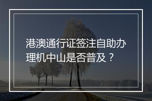 港澳通行证签注自助办理机中山是否普及？