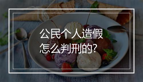 公民个人造假怎么判刑的?