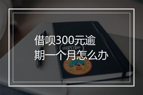 借呗300元逾期一个月怎么办