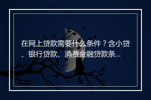 在网上贷款需要什么条件？含小贷、银行贷款、消费金融贷款条件