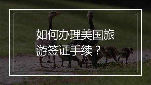 如何办理美国旅游签证手续？