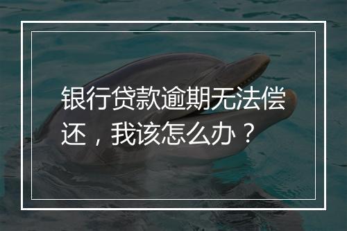 银行贷款逾期无法偿还，我该怎么办？