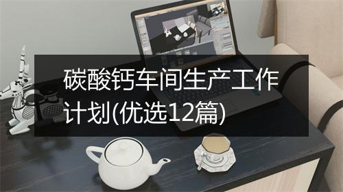 碳酸钙车间生产工作计划(优选12篇)