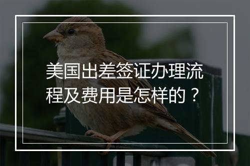 美国出差签证办理流程及费用是怎样的？