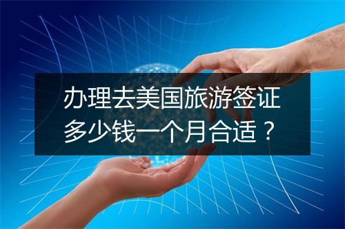 办理去美国旅游签证多少钱一个月合适？