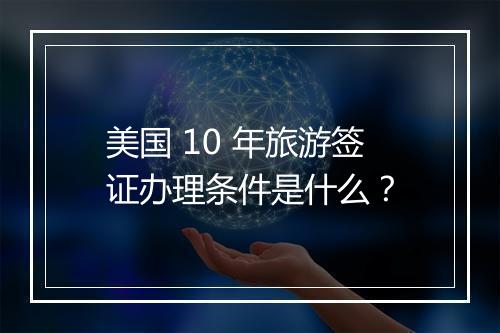 美国 10 年旅游签证办理条件是什么？