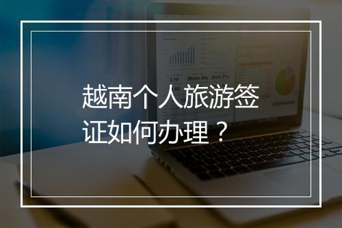 越南个人旅游签证如何办理？