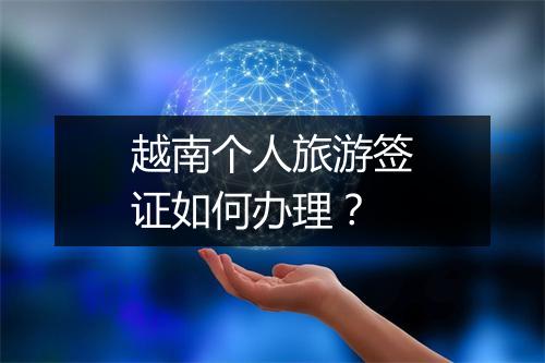 越南个人旅游签证如何办理？
