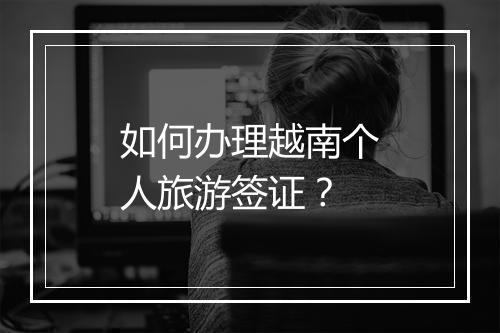 如何办理越南个人旅游签证？