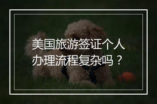 美国旅游签证个人办理流程复杂吗？