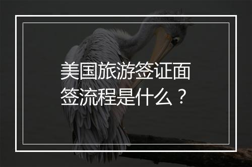 美国旅游签证面签流程是什么？