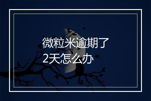 微粒米逾期了2天怎么办