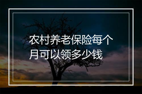 农村养老保险每个月可以领多少钱