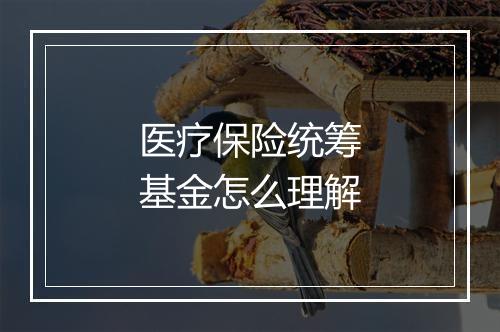 医疗保险统筹基金怎么理解
