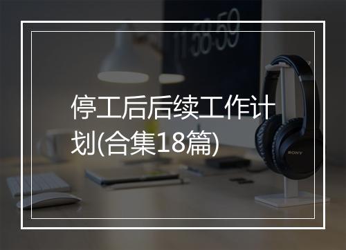 停工后后续工作计划(合集18篇)