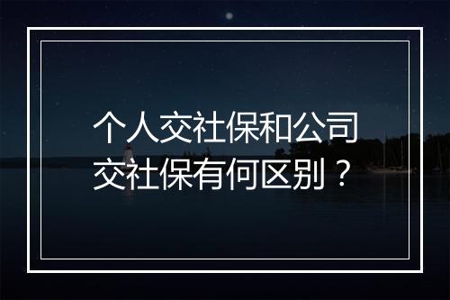 个人交社保和公司交社保有何区别？