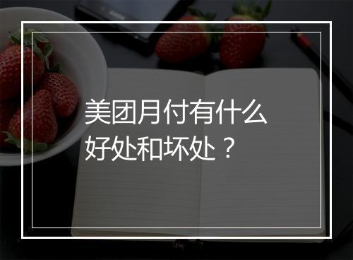 美团月付有什么好处和坏处？