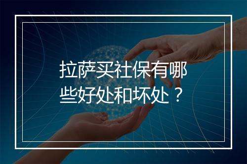 拉萨买社保有哪些好处和坏处？