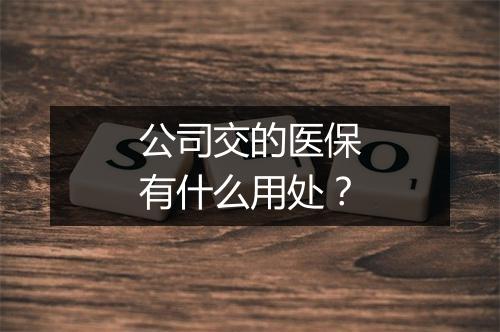 公司交的医保有什么用处？