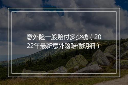 意外险一般赔付多少钱（2022年最新意外险赔偿明细）