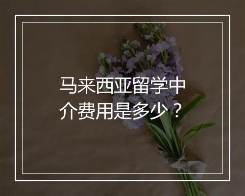马来西亚留学中介费用是多少？