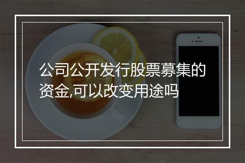 公司公开发行股票募集的资金,可以改变用途吗
