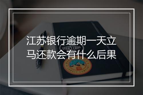 江苏银行逾期一天立马还款会有什么后果