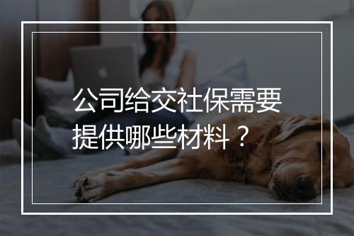 公司给交社保需要提供哪些材料？