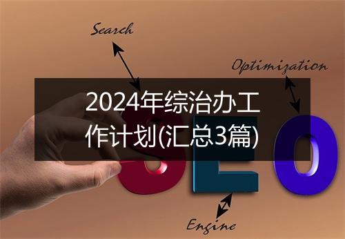 2024年综治办工作计划(汇总3篇)