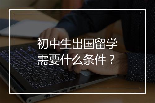 初中生出国留学需要什么条件？