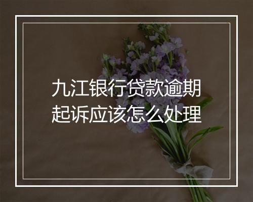 九江银行贷款逾期起诉应该怎么处理
