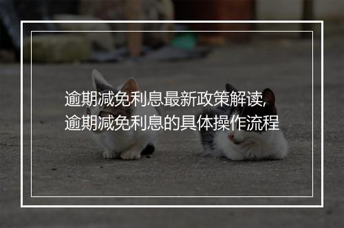 逾期减免利息最新政策解读,逾期减免利息的具体操作流程