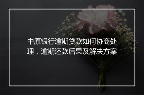中原银行逾期贷款如何协商处理，逾期还款后果及解决方案