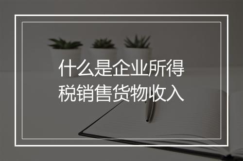 什么是企业所得税销售货物收入
