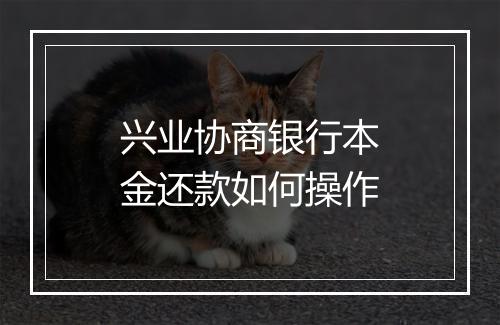 兴业协商银行本金还款如何操作