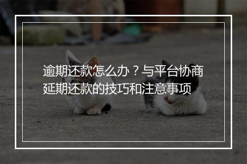 逾期还款怎么办？与平台协商延期还款的技巧和注意事项
