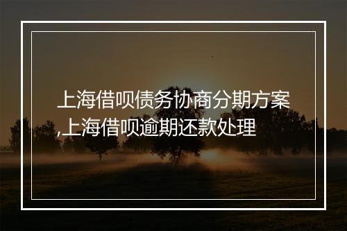 上海借呗债务协商分期方案,上海借呗逾期还款处理