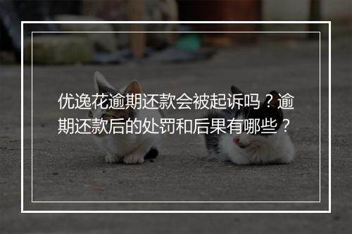 优逸花逾期还款会被起诉吗？逾期还款后的处罚和后果有哪些？