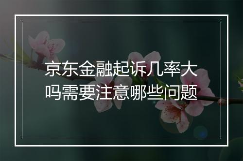 京东金融起诉几率大吗需要注意哪些问题