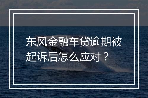 东风金融车贷逾期被起诉后怎么应对？
