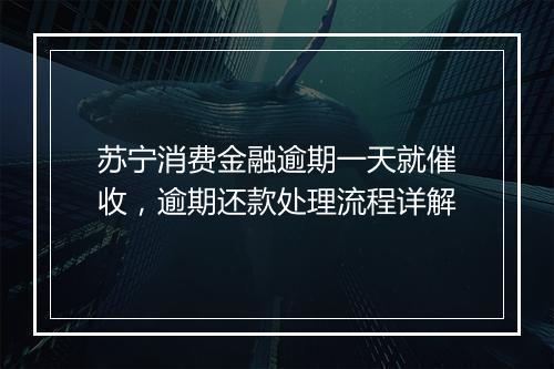 苏宁消费金融逾期一天就催收，逾期还款处理流程详解