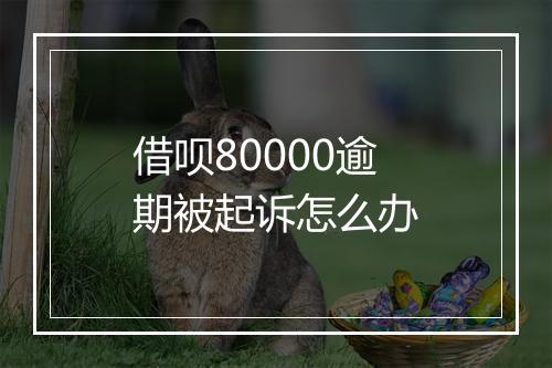 借呗80000逾期被起诉怎么办