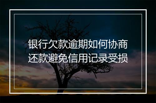 银行欠款逾期如何协商还款避免信用记录受损